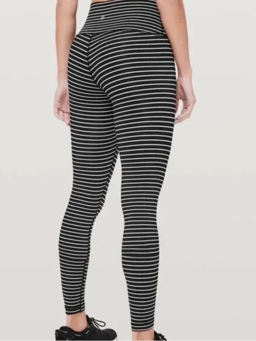 lululemon athletica Wunder Under Black & White Striped High-Rise Leggings 28in